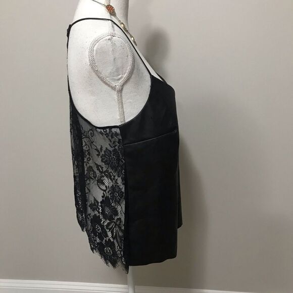 NWT Vegan leather and lace sexy cami - Picture 7 of 11